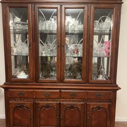 Antique china cabinet with glass
