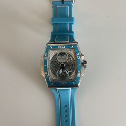 Invicta Reserve Men’s Skeleton Dial Watch - Blue Silicone Strap, Automatic Movement 