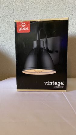 Globe Electric Swanson 1-Light Matte Black Hardwired Outdoor Indoor Wall Lantern Sconce