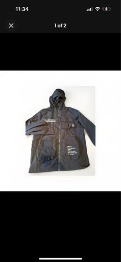 Decibel Men's Black Hooded Anorak Jacket Full Zip Mid-Length Size M