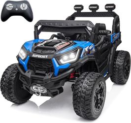 sopbost 24V Kids Ride On UTV with Remote Control, 2WD/4WD Switchable, Blue 4x4 Ride On Toy Car for Kids Age 3-8, Battery Powered Electric Vehicles, EV