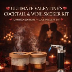 💘 Valentine’s Wine & Cocktails Smoker Kits (2 Kits) ❤️ Love in Every Sip 🍷🔥