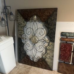 Mirrors And Large Metal Wall Pics 