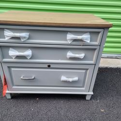 3 drawer Grey Wood Lateral Filing Cabinet by Riverside Furniture. (Retails for $845)