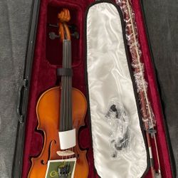 New, Full Size Mendini Violin By Cecilio With Two Bows, Case, Extra Set Of Strings And Accessories.