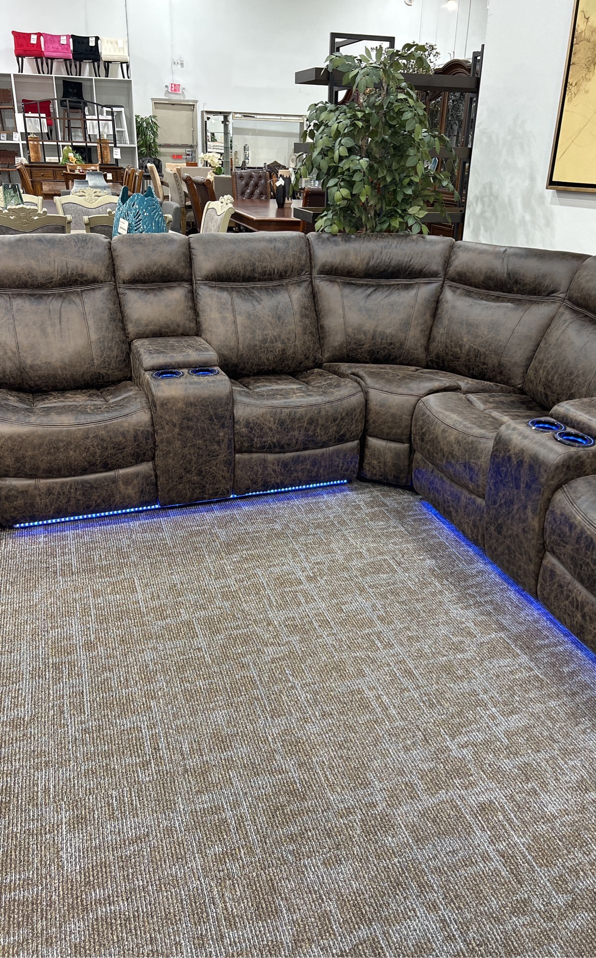 LED  Brown Sectional 