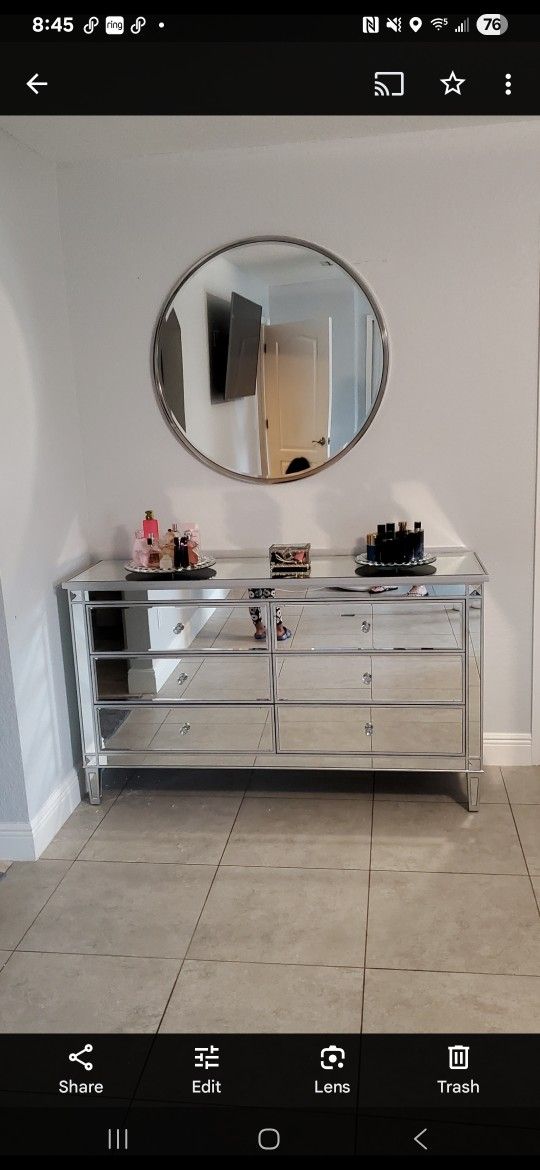 Mirror And Mirrored Dresser