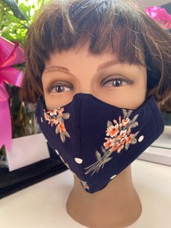 Blue Flowery Face Mask! 💐💙