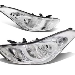 LA Zona Auto Parts 11 12 and 13 Hyundai Elantra Sedan Headlights Luces Micas Calaveras Focos Luz Light Chrome Cromado 