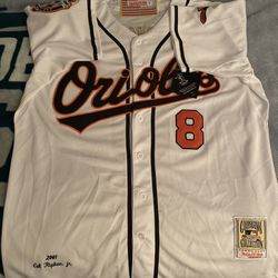 Authentic Throwback Mitchell & Ness Baltimore Orioles Cal Ripken Jr. Size L New With Tags 