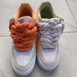 Nike Air Force 1 Shadow.  Custom shoelaces!