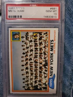 1981 Topps Mets Team Psa 10