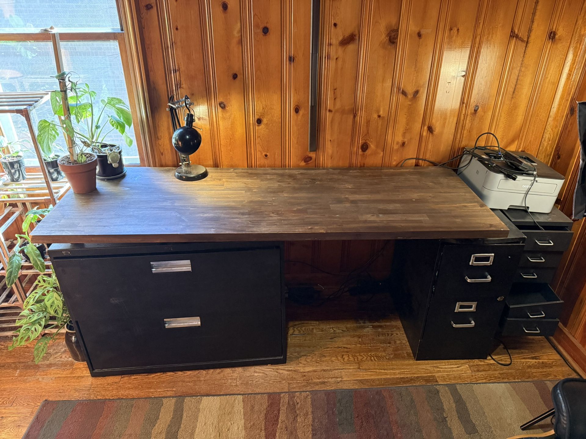 Acacia Butcher Block Countertop Desk Setup