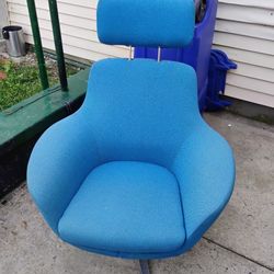 Vintage Blue Swivel Chair