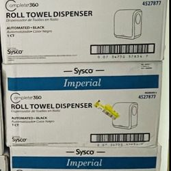 (5) SYSCO IMPERIAL COMPLETE 360 ROLL TOWEL DISPENSER AUTOMATED BLACK ()