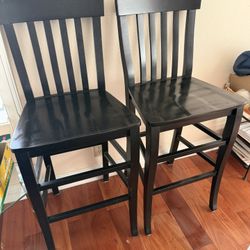 Bar Height Solid Wood Stool x2