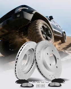 MOTOREVO Heavy-Duty Brake Kit For 2015-2020 F-150 Universal | High-Carbon Alloy, Vented Replacement Rotors And Pads | Engineered To Dissipate Heat & R
