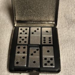 Miniature Aluminum Travel 28 Piece Dominoes Set, $10