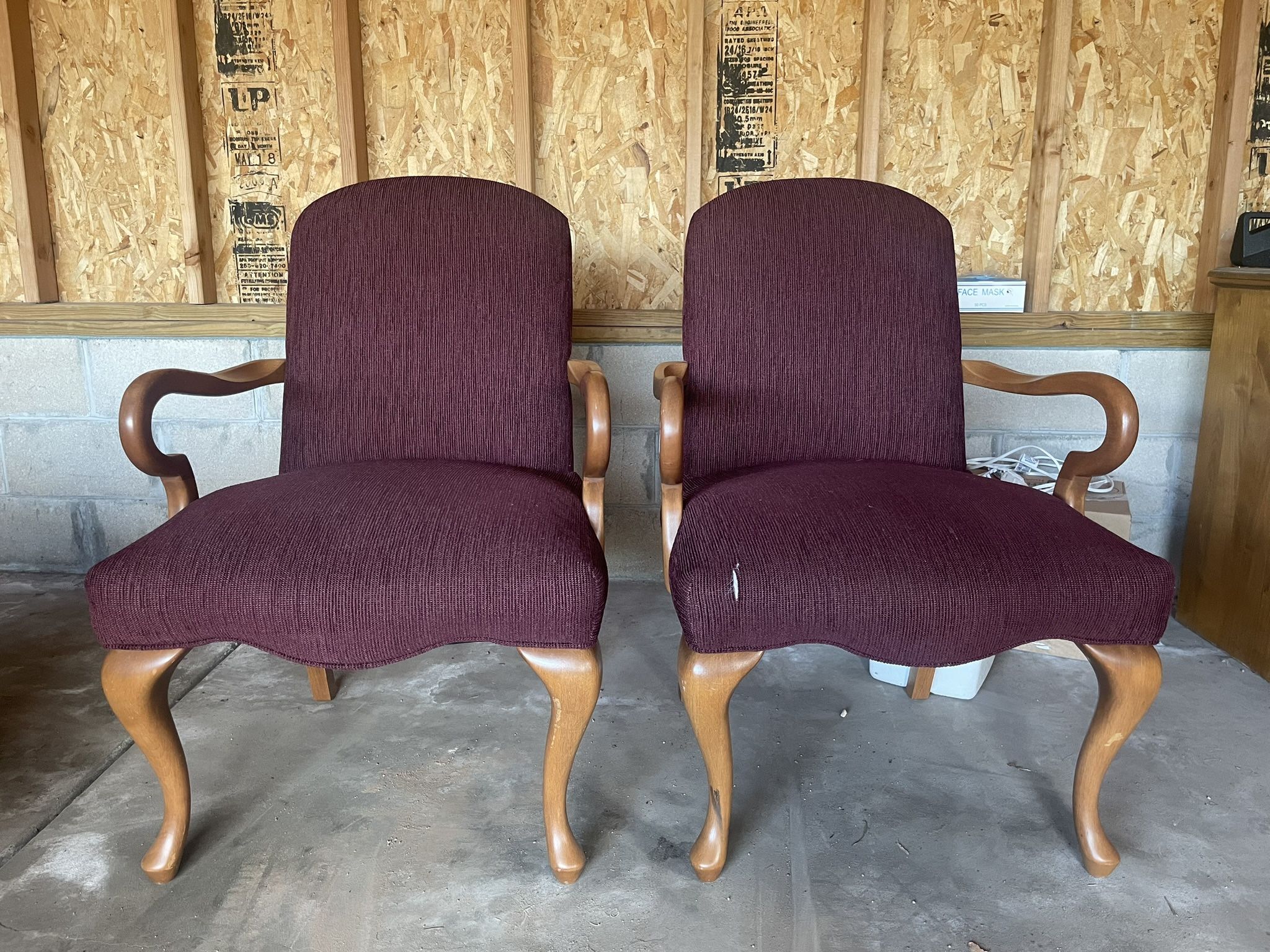 2 Maroon-ish/purple-ish Chairs