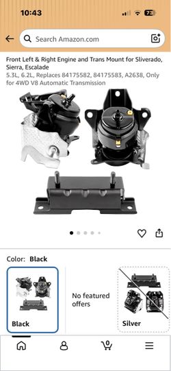 Left & Right engine motor mount & rear trans mount for Silverado , Suburban, Escalade ,Tahoe ,Yukon