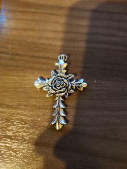 Rose cross pendant