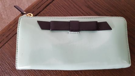 Mint Green patent wallet