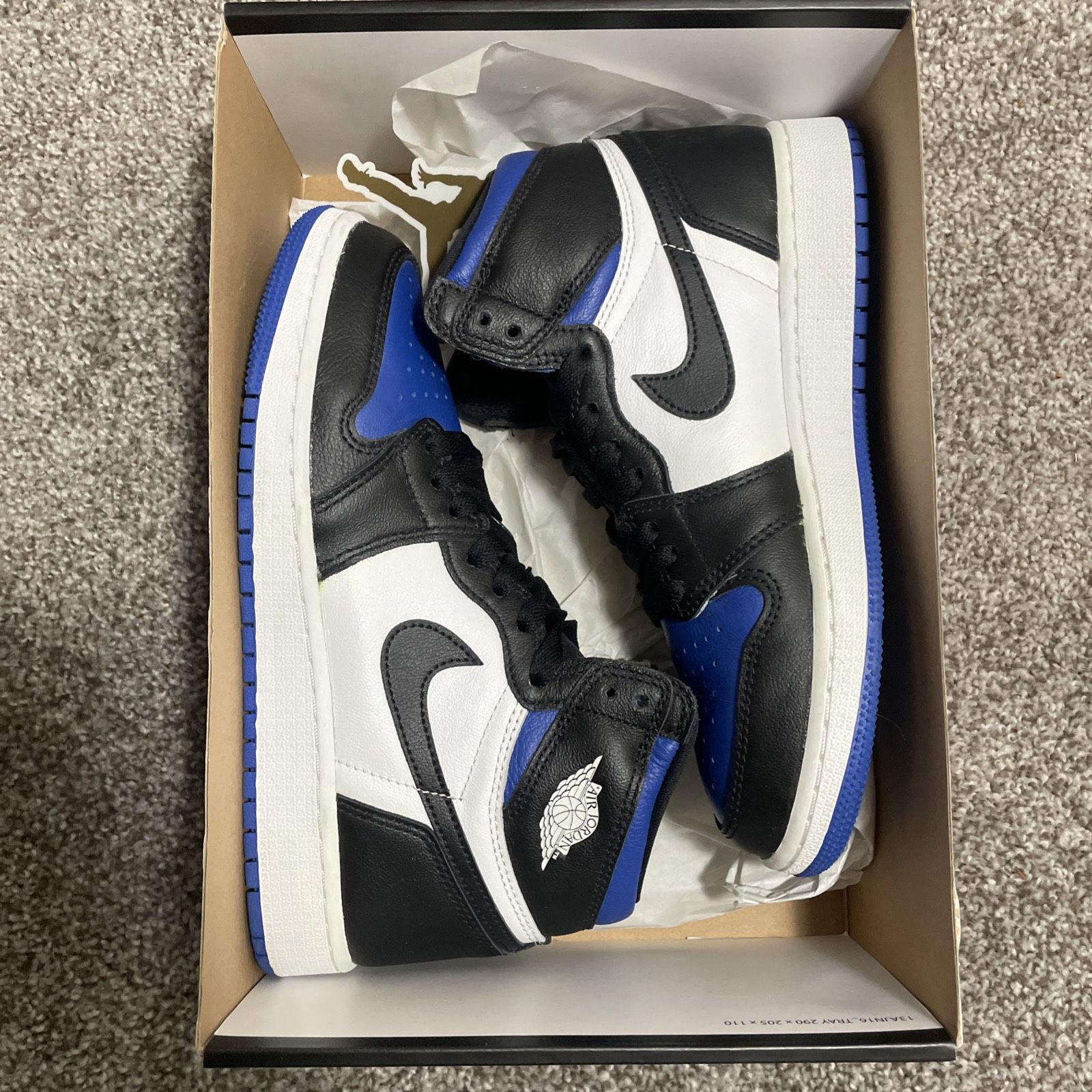 Nike Air Jordan 1 Royal Toe Size 5.5y