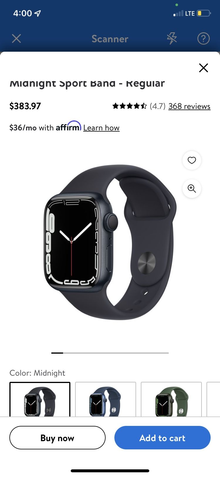 Apple Watch Series 7…41mm Midnight Aluminum 