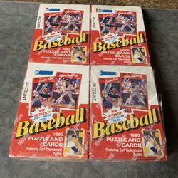 4 - Factory Sealed 1990 Donruss Baseball Card Wax Boxes