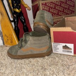 Toddler Green And Brown Vans 