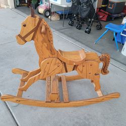 Handcrafted Wood Rocking Horse For Children/Kids