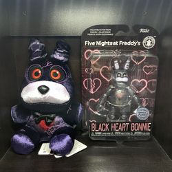 FNAF Black Heart Bonnie Funko Plush & Figure Bundle