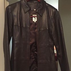 Women’s Brown Leather Jacket-size M