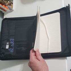 Black work agenda in zipper pouch, memo-sheet size