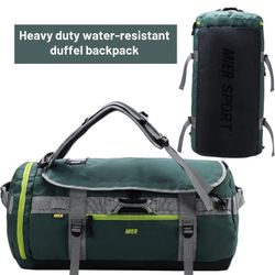 Large Duffel Backpack Sports Gym Bag with Shoe Compartment, Heavy Duty and Water Resistant