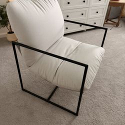 Modern Off White Accent Chair Black Metal Frame Sling Chair - Room Essentials Target brand