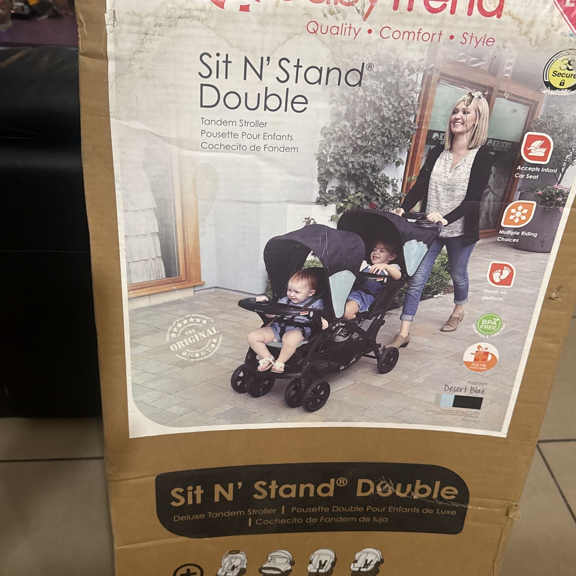 Sit N Stand Baby Trend Double Stroller