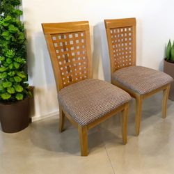 Set Of Two Wooden Chairs Dining For two Or vanity And Office 