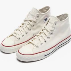 Converse CONS Chuck Taylor All Star Pro Mid-Top, Size 11.5  (White Canvas) A02137C 