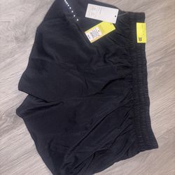 NEW-All in Motion Black Woven High Rise Flutter Running Shorts Size XL