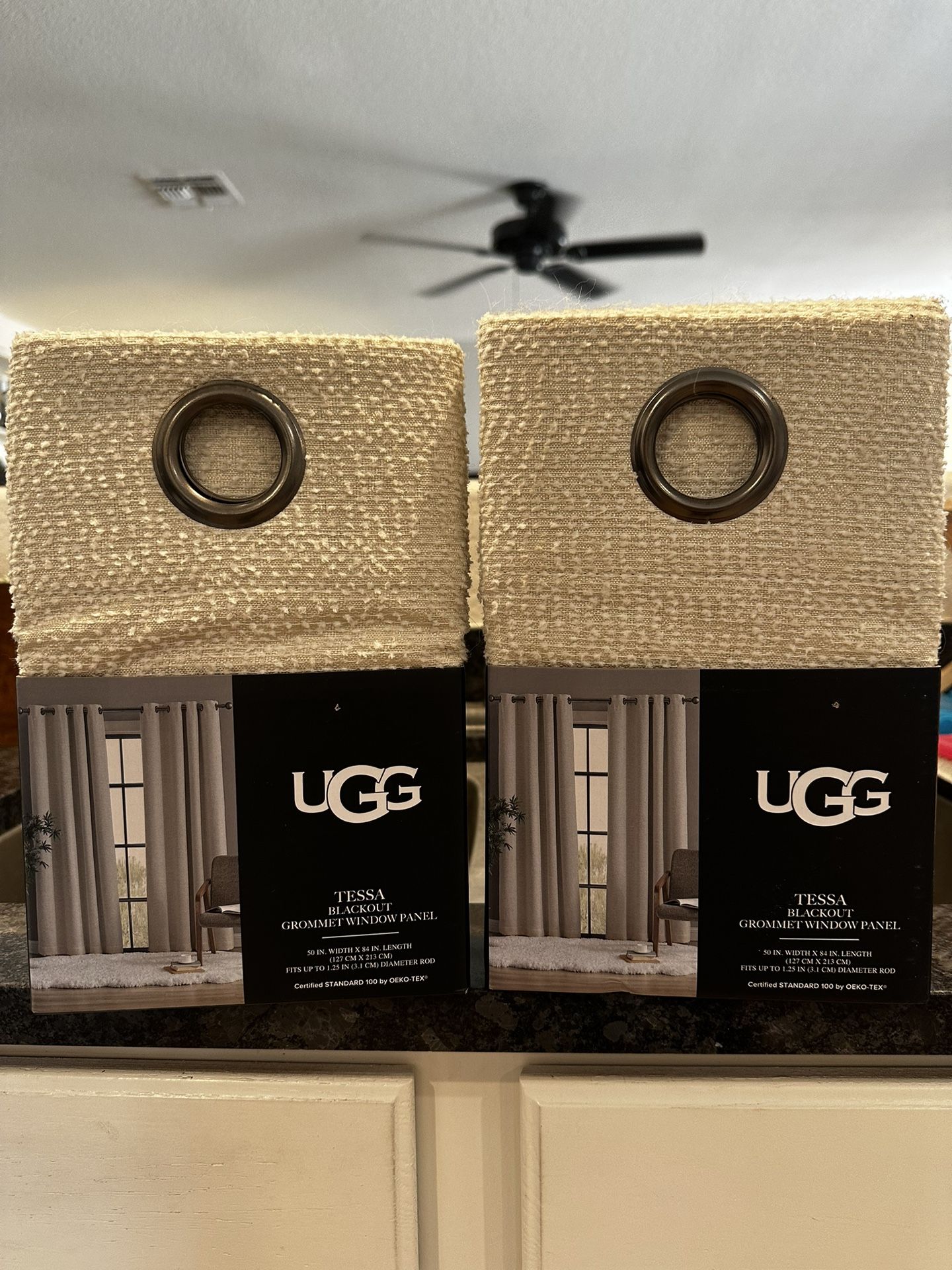 UGG Black Out Curtains/ Cream/ Original Packaging