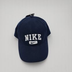 Vintage Nike Men's Embroidered Adjustable Navy Blue Hat swoosh