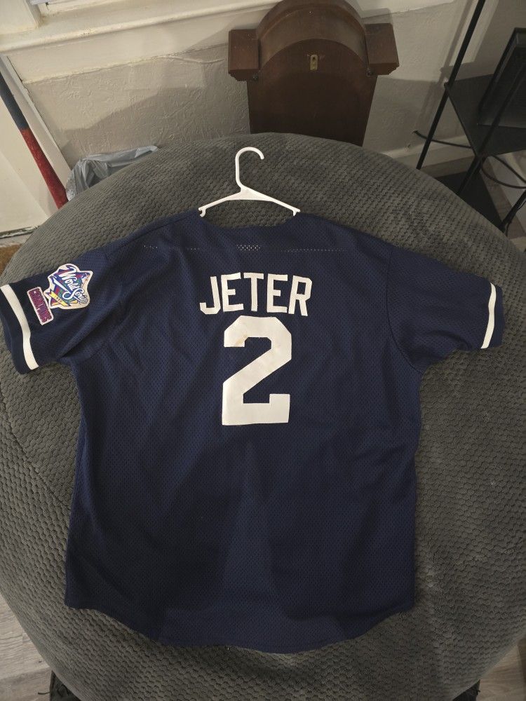 Derek Jeter New York Yankees 1998 World Ser Majestic Diamond Collection Size XL 