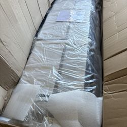 Kenol 88.2'' Wide Gray Genuine Leather Power Reclining Sofa with Adjustable Headrest- Brand New In Box