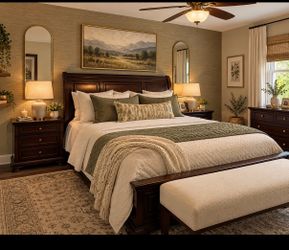 Sleigh Bed Queen Size