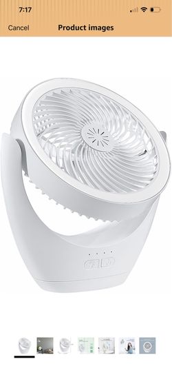 Ultra Quiet Small Fan with Night Light and Strong Airflow
