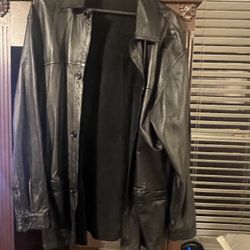 men’s over coat- dbl sided- Leather and suede-cog