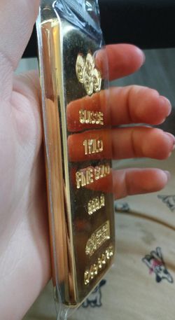 Gold bar bullion 1kg ounce Plated furtuna patriotic Commemorative numismatic non-magnetic limited edition replica collectible  shiny tone