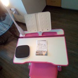 Pink Study Desk And Chair 