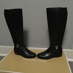 Michael Kors Black Leather Tall Boot